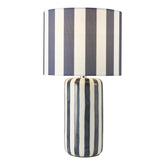Cicada Table Lamp Blue Ceramic and Polished Chrome With Shade