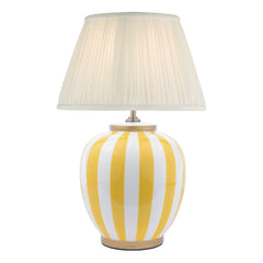 Circus Ceramic Table Lamp Yellow & White With Shade
