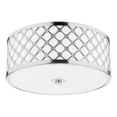 Civic Small 2 Light Flush Polished Chrome Frosted Glass