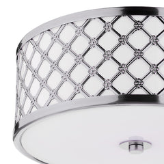 Civic Small 2 Light Flush Polished Chrome Frosted Glass