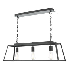 Claudia 3 Light Bar Pendant Matt Black