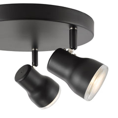 Clint 3 Light Bathroom Plate Spotlight Matt Black IP44