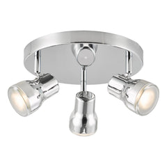 Clint 3 Light Bathroom Plate Spotlight Polished Chrome IP44