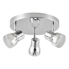 Clint 3 Light Bathroom Plate Spotlight Polished Chrome IP44
