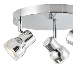 Clint 3 Light Bathroom Plate Spotlight Polished Chrome IP44