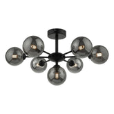 Cohen 7 Light Semi Flush Matt Black Dar Lighting COH3422-01