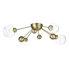 David Hunt Lighting Cosmos 4 Light Butter Brass Semi flush COS5840