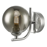 Cradle 1 Light Wall Light Polished Chrome With Smoked Glass