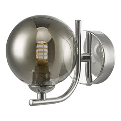 Cradle 1 Light Wall Light Polished Chrome With Smoked Glass