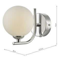 Cradle 1 Light Wall Light Polished Chrome With Opal Glass