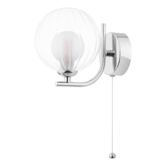 Cradle 1 Light Wall Light Polished Chrome With Clear/Opal Glass