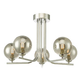 Cradle 5 Light Semi Flush Polished Chrome With Smoked Glass