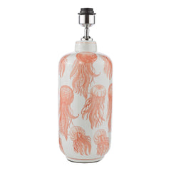 dar Lighting Cyanea Ceramic Table Lamp Pink and Satin Chrome base Only