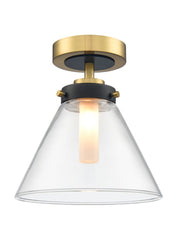 Conica Flush Fitting matt black and aged brass