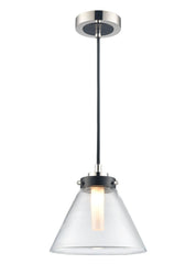 Franklite Conica Bathroom Pendant Matt Black And Polished Nickel
