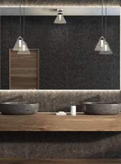 Franklite Conica Bathroom Pendant Matt Black And Polished Nickel