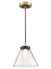 Franklite Conica Bathroom Pendant Matt Black And Aged Brass