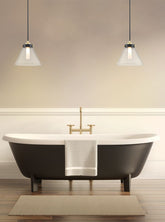 Franklite Conica Bathroom Pendant Matt Black And Aged Brass