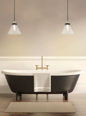 Franklite Conica Bathroom Pendant Matt Black And Aged Brass
