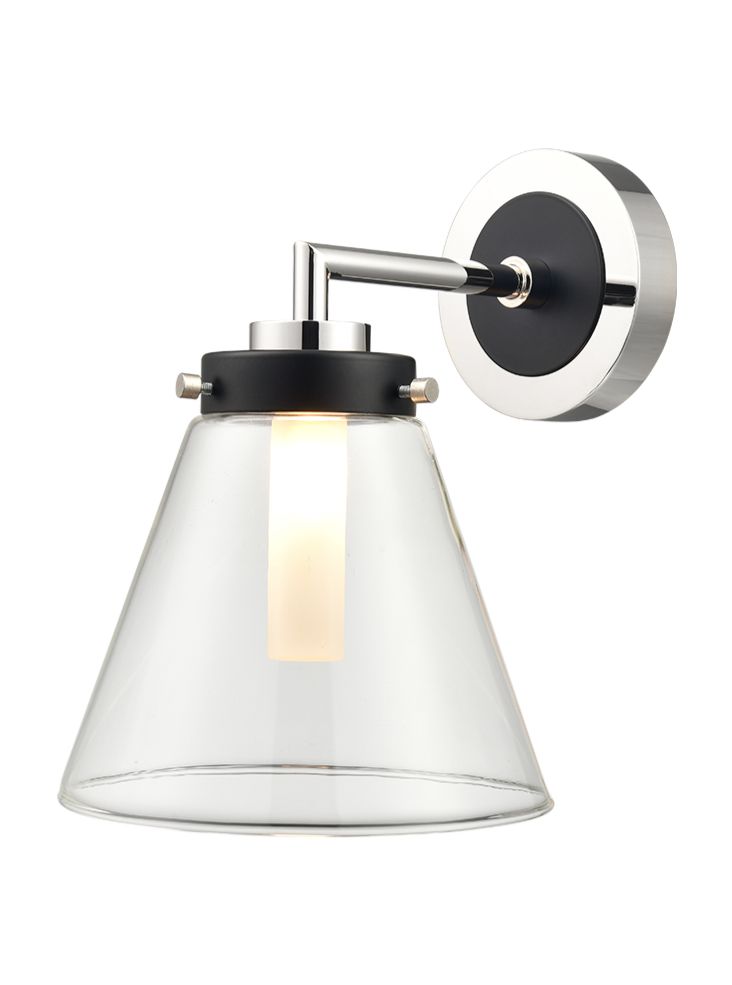 Conica Wall Light Matt Black and Polished Nickel