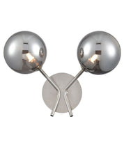 Cosmic 2 light wall bracket in satin nickel with smoked glass