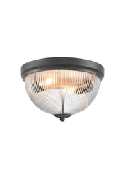 Cupola Matt Black 300mm Flush Ceiling Fitting