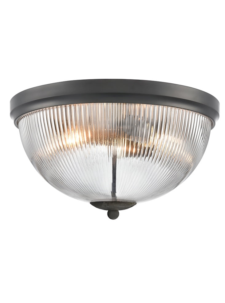 Cupola Matt Black 380mm Flush Ceiling Fitting