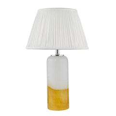 Deandra Table Lamp Yellow and White Art Glass With Shade