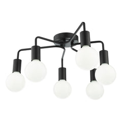 Dena 6 Light Semi-Flush Matt Black