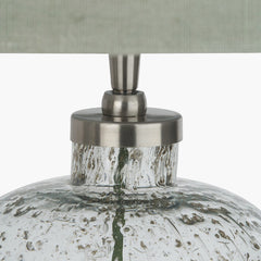 Chinon Bubble Glass Table Lamp Base and Shade Moss