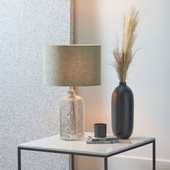 Chinon Bubble Glass Table Lamp Base and Shade Moss
