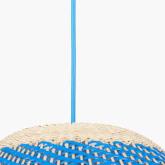 Brera Rattan Ceiling Pendant Cobalt Blue