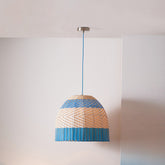 Brera Rattan Ceiling Pendant Cobalt Blue