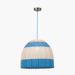 Brera Rattan Ceiling Pendant Cobalt Blue