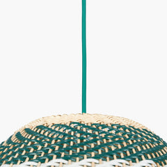 Brera Rattan Ceiling Pendant Emerald Green