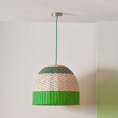 Brera Rattan Ceiling Pendant Emerald Green