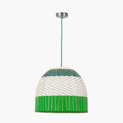 Brera Rattan Ceiling Pendant Emerald Green