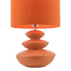 Discus Ceramic Table Lamp Orange With Shade