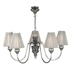 David Hunt Lighting Doreen 5 Light Chandelier Pewter With String Shades