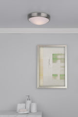 Dover Bathroom Flush Satin Chrome White Acrylic IP44