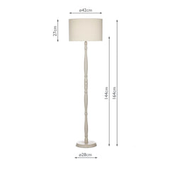 Dunlop Floor Lamp Cream With Shade