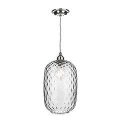 David Hunt Lighting Duxford Chrome Pendant Dimpled Glass