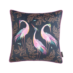 DANCING CRANES MIDNIGHT 50X50cm FEATHER CUSHION