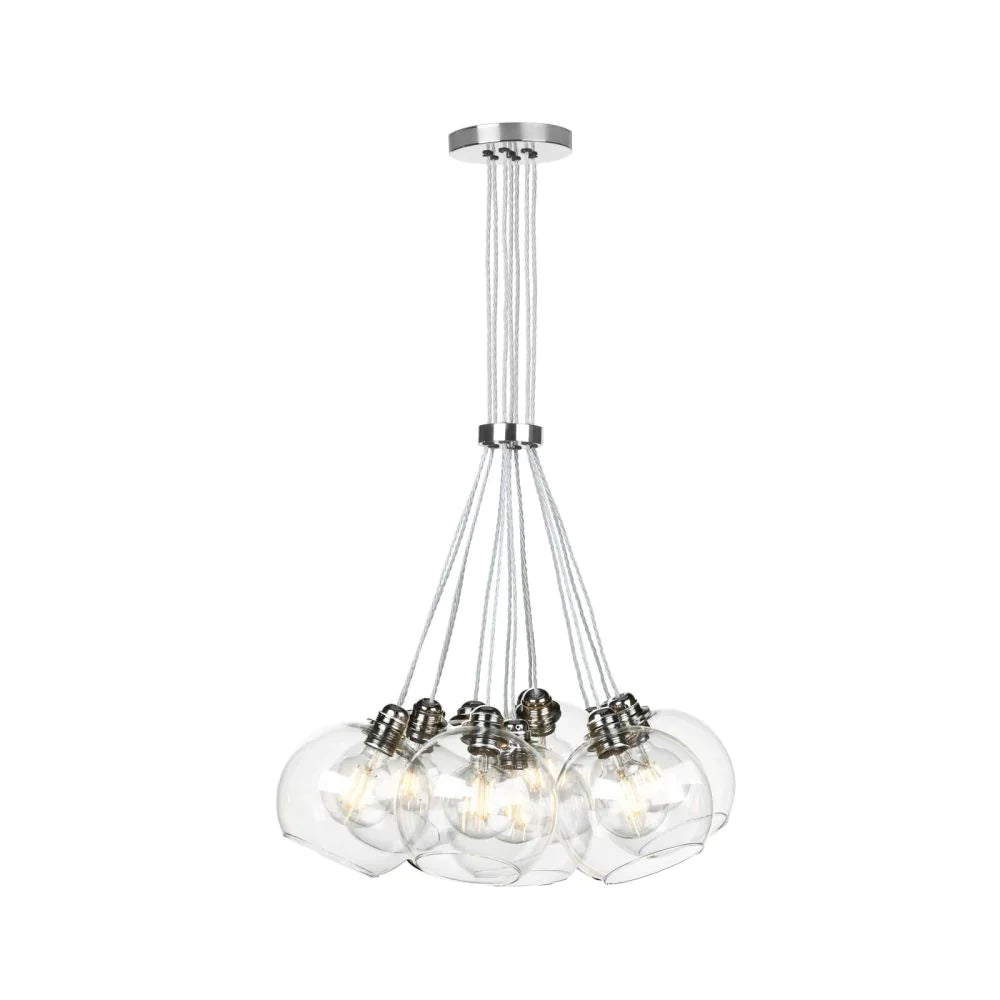 David Hunt Lighting Apollo 7 Light Pendant Polished Chrome Clear Glass APO3450C