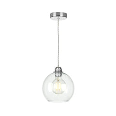 David Hunt Lighting Apollo Single Pendant Polished Chrome Clear Glass