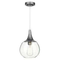 David Hunt Lighting Teardrop Glass Pendant Pewter TEA0167