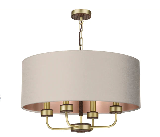 David Hunt Lighting Hunter 4 Light Pendant Brass With Bespoke Shade
