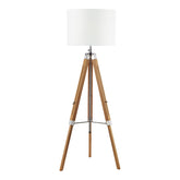 Easel Floor Lamp Light Wood With Shade