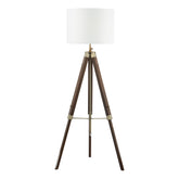 Easel Floor Lamp Dark Wood and Antique Brass Base Only
