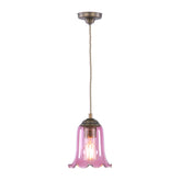 Ebba Pendant Antique Brass and Azalea Glass